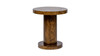 Bolin 18" Round Pillar Burl Wood Accent Side Table, Walnut Brown 5