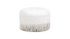 Yolanda Upholstered Round Accent Ottoman, Almond White 1