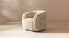 Colt 33" Fur Swivel Upholstered Barrel Accent Arm Chair, Cream Beige 2