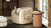 Colt 33" Fur Swivel Upholstered Barrel Accent Arm Chair, Cream Beige 3