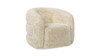 Colt 33" Fur Swivel Upholstered Barrel Accent Arm Chair, Cream Beige 5