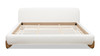 Alpine Puffy Modern Platform Bed, King, Ivory White Bouclé 4