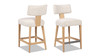 Louise 27" Split Back Upholstered Dining Counter Stool, Set of 2, Travertine Beige 3