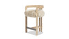 Millwick 26.5" Low Back Genuine Fur Counter Stool, Natural Blonde