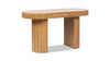 Jesse 55.5" Single Drawer Fluted Oval Console Desk, Honey Brown 4