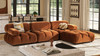 Marcel 109.5" Bubble Modular Modern 4-Piece Reversible Sectional Sofa, Burnt Orange 9
