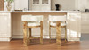 Vavona 26.5" Burl Wood Upholstered Barrel Back Counter Height Bar Stool, Polar Off-White 8