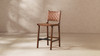 Andre 26" Woven Leather Counter Stool with Back, Pecan Brown 2