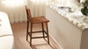 Andre 26" Woven Leather Counter Stool with Back, Pecan Brown 9
