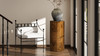 Nebula 29.5" Burl Accent Pillar Side Table, Medium Brown Walnut 3