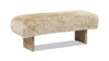 Leda 49" Sheepskin Fur Rectangular Accent Bench, Natural Blonde 6