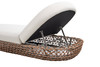Willow 80.5" Sunbrella Upholstered Woven Patio Lounger with Golden Brown Wicker Frame, Wheat Beige 9