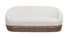 Willow 71" Upholstered Woven Patio Deep Seating Sofa with Golden Brown Wicker Frame, Wheat Beige 5