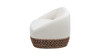 Willow 71" Upholstered Woven Patio Deep Seating Sofa with Golden Brown Wicker Frame, Wheat Beige 7