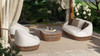 Willow 40.5" Oval Woven Patio Coffee Table, Golden Brown Wicker 4