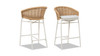 Santorini 28" Wicker Back Outdoor Bar Stool, Set of 2, Wheat Beige 5