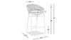Santorini 28" Wicker Back Outdoor Bar Stool, Set of 2, Wheat Beige 12
