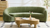 Atticus 92.13" Modern Curved Sofa, Green