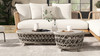 Everly 23" Round Woven Patio Coffee Table, Light Beige 4