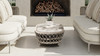Everly 43.5" Oval Woven Patio Coffee Table, Light Beige 3