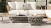 Everly 43.5" Oval Woven Patio Coffee Table, Light Beige 5