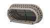 Everly 43.5" Oval Woven Patio Coffee Table, Light Beige 9