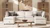 Sadie 124" Modular U-Shaped Sectional Sofa-in-a-Box with Storage, Sandstone Light Beige 5