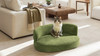 Shep 36" Curved Dog Sofa Bed, Medium, Moss Green Fleeced Teddy