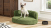 Shep 36" Curved Dog Sofa Bed, Medium, Moss Green Fleeced Teddy