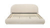 Archie Puffy Grounded Upholstered Platform Bed, King, Oatmeal Light Beige