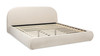 Archie Puffy Grounded Upholstered Platform Bed, King, Oatmeal Light Beige