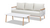 Calarono 2pc Teak & Aluminium Outdoor Sofa and Coffee Table Patio Set