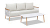 Calarono 2pc Teak & Aluminium Outdoor Sofa and Coffee Table Patio Set