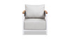 Rhodes 29" Upholstered Teak & Aluminum Patio Arm Chair, Birch Gray Chenille