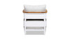 Rhodes 29" Upholstered Teak & Aluminum Patio Arm Chair, Birch Gray Chenille