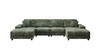 Palmer 139.76" U-Shaped Corduroy Sectional Sofa with Built-In Armrest Storage, Green