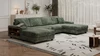 Palmer 139.76" U-Shaped Corduroy Sectional Sofa with Built-In Armrest Storage, Green
