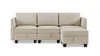 Billy 86" Modular 4-Piece Storage Sectional Sofa, Sandstone Beige