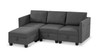 Billy 86" Modular 4-Piece Storage Sectional Sofa, Soapstone Gray