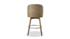 Tomlin 26.4" Bentwood Upholstered Swivel Counter Stool, Set of 2, Off White