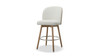 Tomlin 26.4" Bentwood Upholstered Swivel Counter Stool, Set of 2, Off White