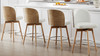 Tomlin 26.4" Bentwood Upholstered Swivel Counter Stool, Set of 2, Off White