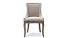Rowena Upholstered Parsons Dining Chair with Nailhead Trim and Distressed Wood Legs, Set of 2, Polyester Beige