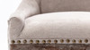 Rowena Upholstered Parsons Dining Chair with Nailhead Trim and Distressed Wood Legs, Set of 2, Polyester Beige