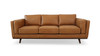 Zevon 90.4" Genuine Leather Sofa with Track Arms and Tapered Wood Legs