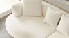 Cavelli 102" Curved Bouclé Sofa with Accent Pillows, White