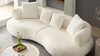 Cavelli 102" Curved Bouclé Sofa with Accent Pillows, White