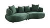 Cavelli 102" Curved Bouclé Sofa with Accent Pillows, Green