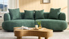 Cavelli 102" Curved Bouclé Sofa with Accent Pillows, Green
