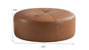 Barron 36" Genuine Leather Round Cocktail Ottoman in Tan